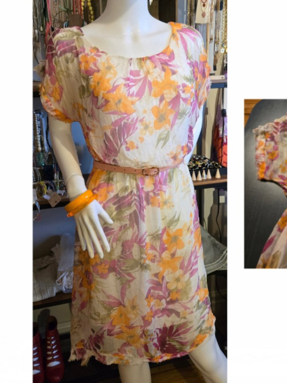 Floral Italian Silk Dress large